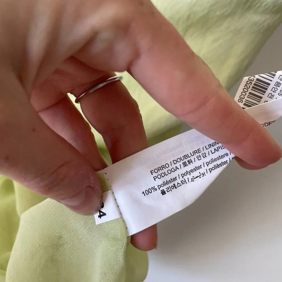 Zara Ruched Satin Effect Dress Light Green Bloggers Favourite Sz M - Picture 10 of 10